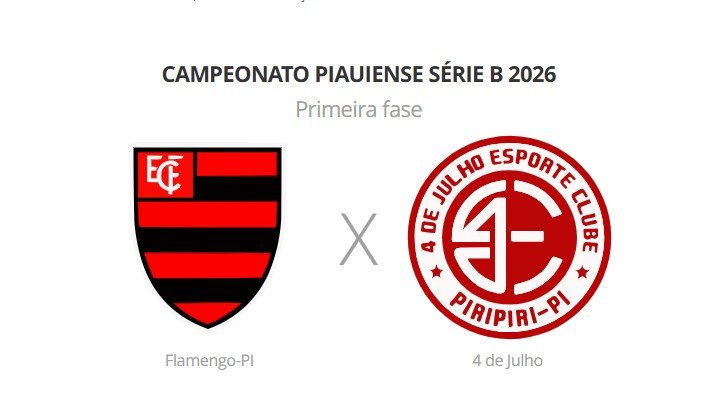 Flamengo-PI x 4 de Julho: onde assistir ao vivo, horário e prováveis escalações