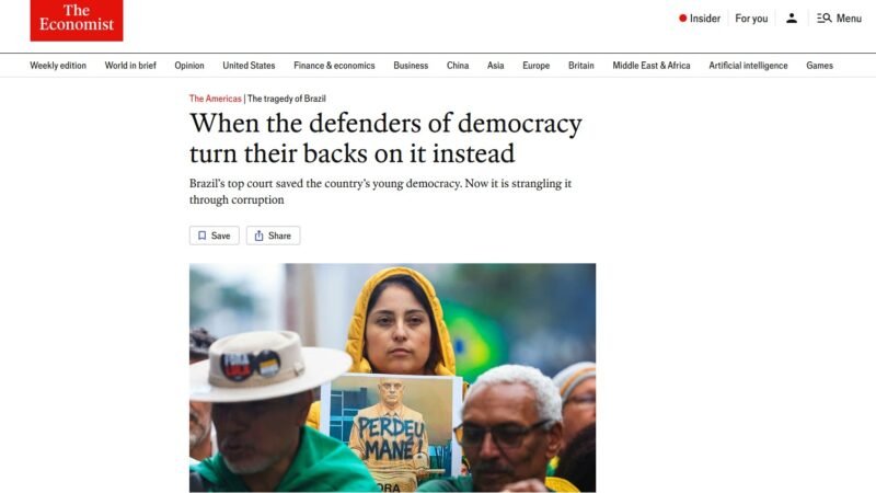 STF se tornou ‘um dos maiores perigos à democracia do Brasil’, diz revista ‘The Economist’