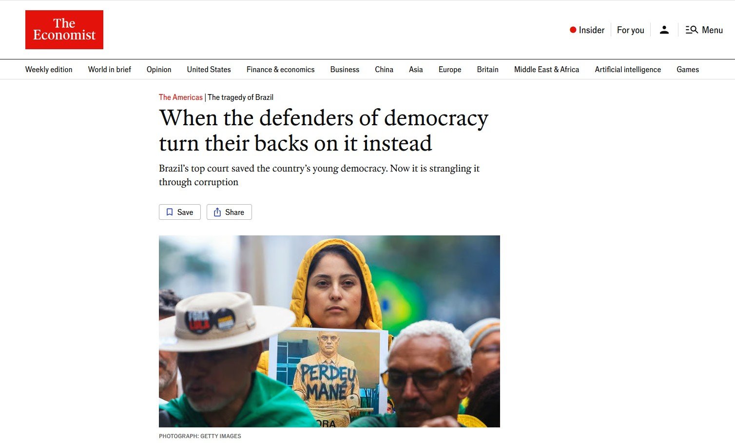 STF se tornou ‘um dos maiores perigos à democracia do Brasil’, diz revista ‘The Economist’