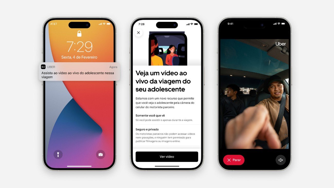 Uber libera vídeo ao vivo para pais em viagens de filhos adolescentes; veja como vai funcionar