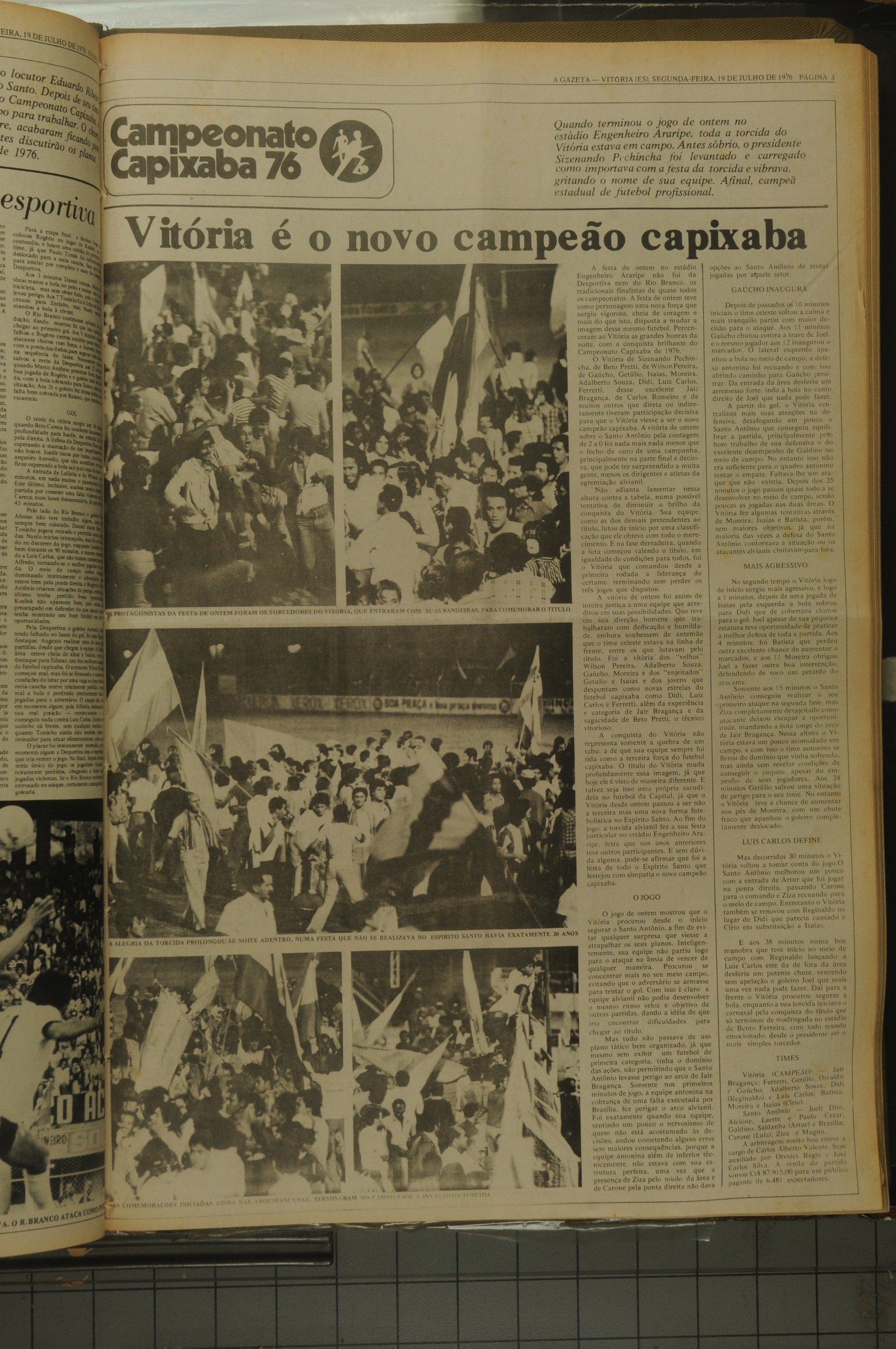 Há 50 anos, Vitória-ES encerrava jejum de duas décadas e era campeão capixaba