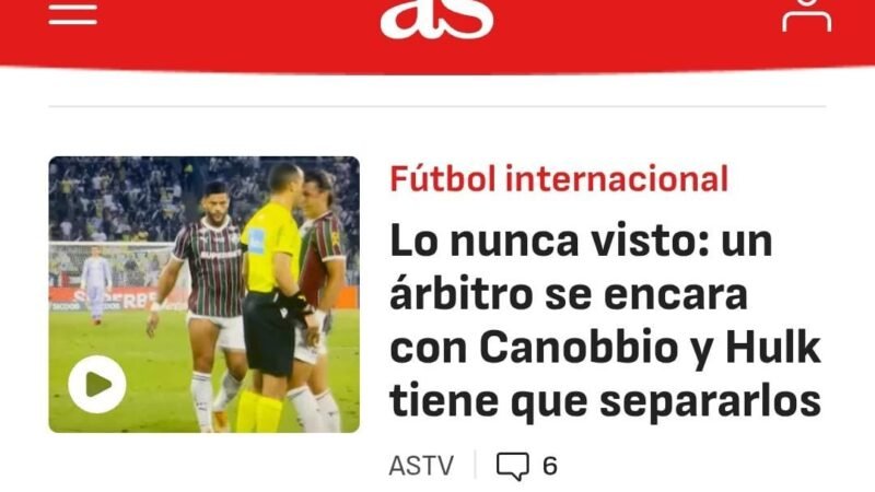 Fluminense critica árbitro por peitada em Canobbio: “Postura de confronto físico incompatível”
