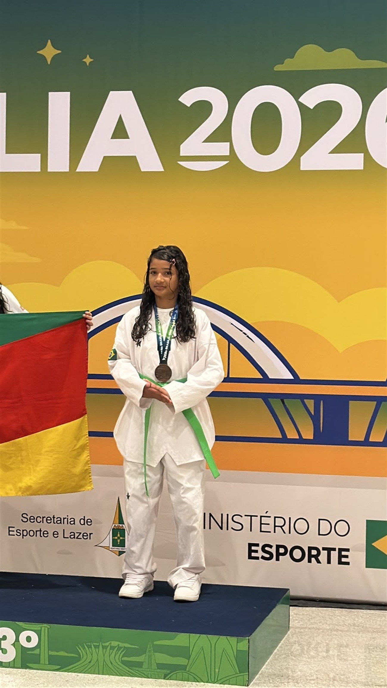 Atleta do Colégio de Aplicação conquista bronze no taekwondo nos JEB’s, em Brasília