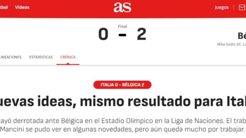 Imprensa internacional repercute derrota da Itália na volta de Mancini: “Feia, confusa e vaiada”