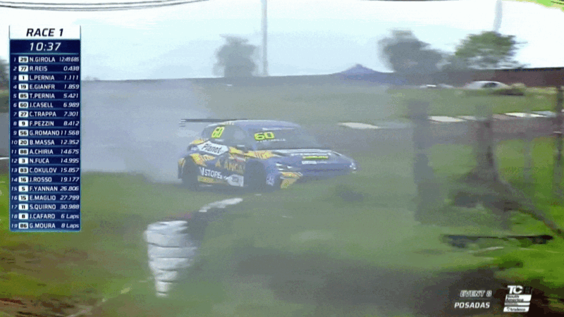 Torcedor é atingido por pneu durante churrasco em corrida na Argentina; veja