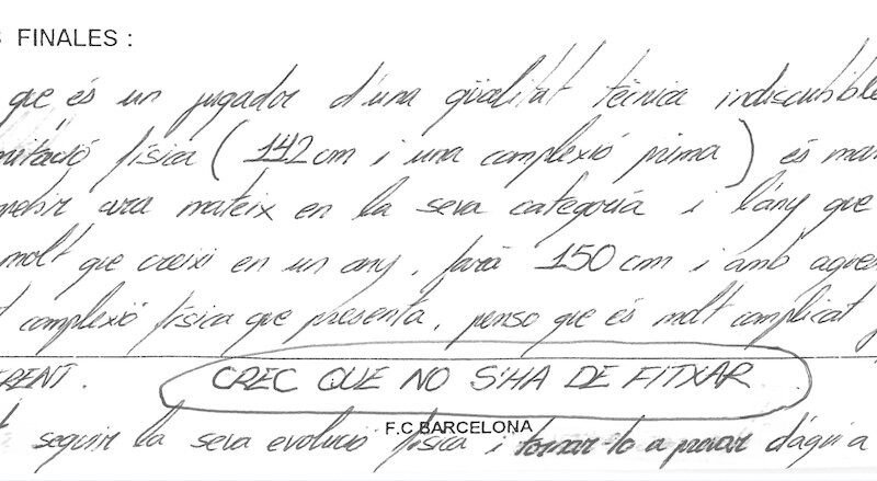 “É baixinho”: relatório quase fez Barcelona desistir de Messi em 2000