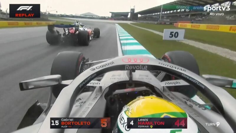 Hamilton atrapalha Bortoleto em treino na Malásia: “Que p… esse cara está fazendo?”