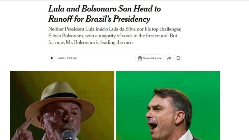 Flávio e Lula no 2º Turno: veja a repercussão internacional do resultado das eleições