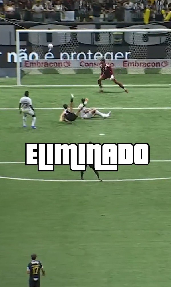 Atlético-MG usa chute de Gabigol em bandeira para provocar: “Eliminado”