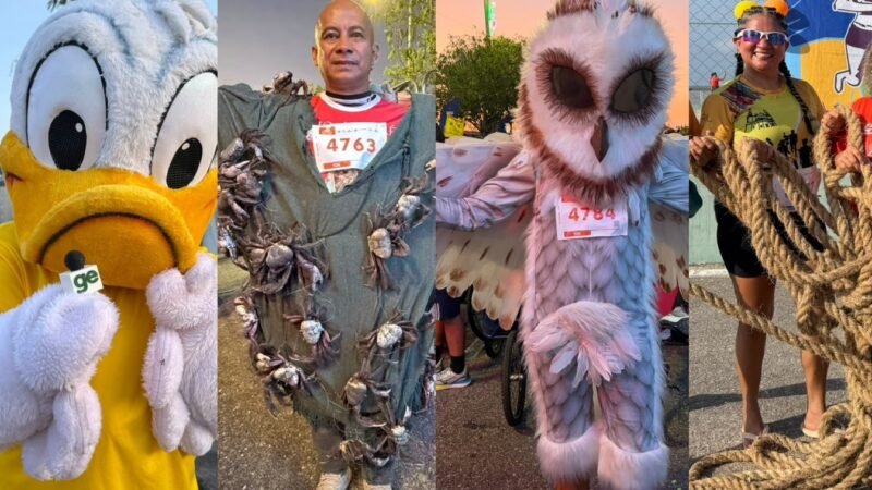 Corrida do Círio 2026 reúne atletas e fantasias com caranguejo, coruja e corda em Belém; FOTOS