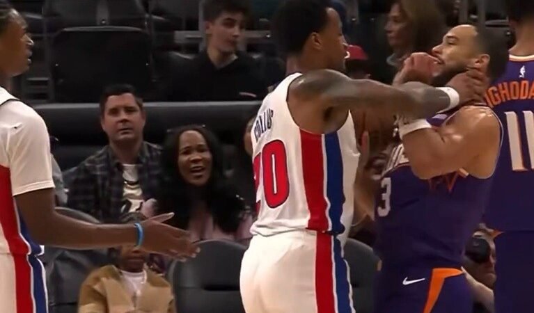 John Collins aperta pescoço de Dillon Brooks em briga durante amistoso da NBA