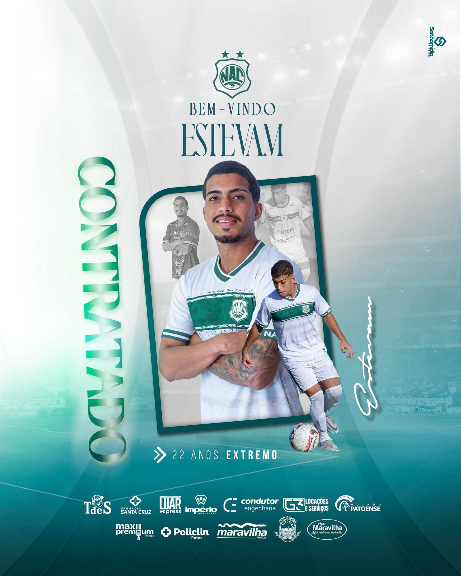 Nacional de Patos anuncia atacante Estevam para a Copa Paraíba 2026