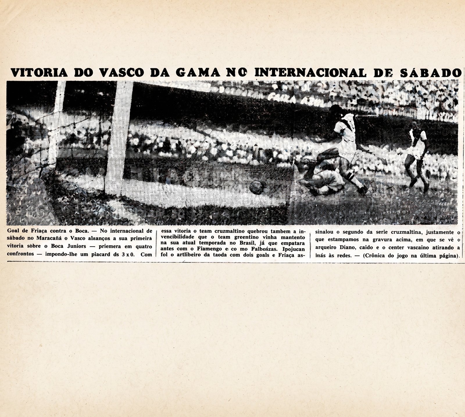 Expresso da Vitória e Maracanã: a história da única vitória do Vasco contra o Boca, há 75 anos