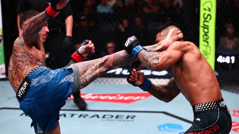 UFC: dupla brasileira perde no card principal, que tem nocautes brutais com chutes