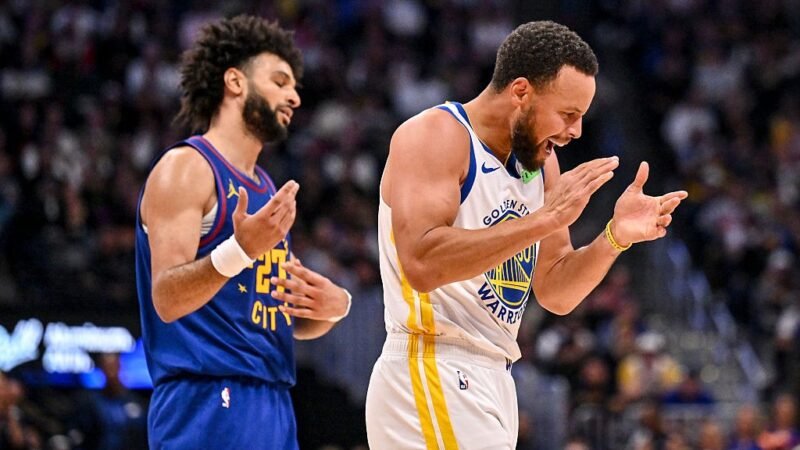 Curry acerta 100% e Warriors atropela Nuggets na NBA