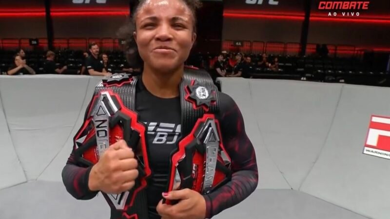 Cássia Moura e Renato Canuto vencem e conquistam cinturões do UFC BJJ
