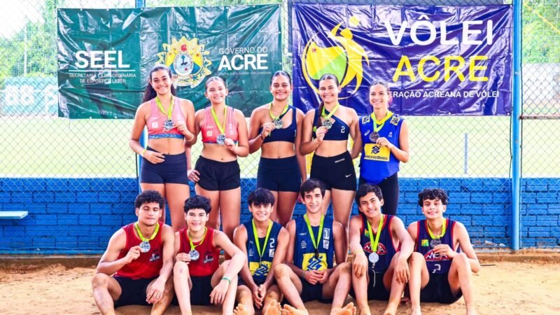 Duda/Alice e Mathias/Santiago vencem o Circuito Acreano de Vôlei de Praia Sub-17; veja os pódios