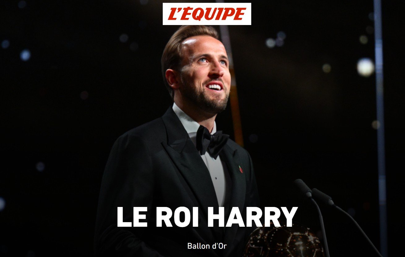 Jornais repercutem vitória de Kane na Bola de Ouro: “Rei Harry”