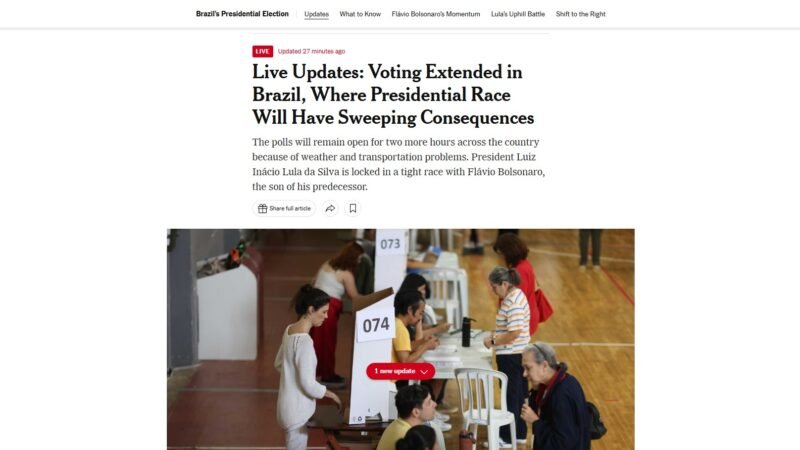 Imprensa internacional repercute prolongamento da votação no Brasil