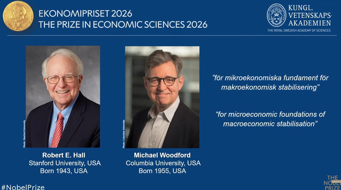 Nobel de Economia 2026 vai para Robert E. Hall e Michael Woodford