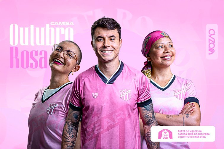 Ceará lança camisa especial do Outubro Rosa e destina parte das vendas ao combate ao câncer