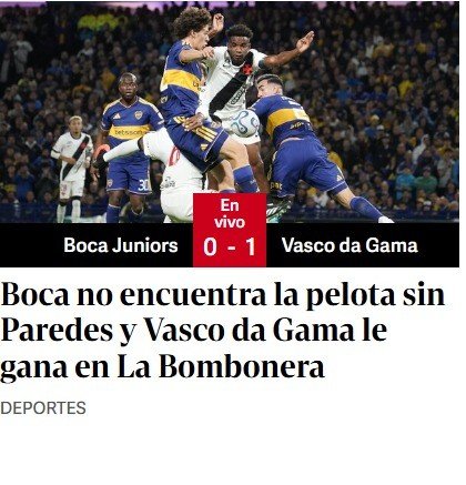Jornais argentinos repercutem vitória do Vasco na Sul-Americana: “Boca não vê a bola na Bombonera”